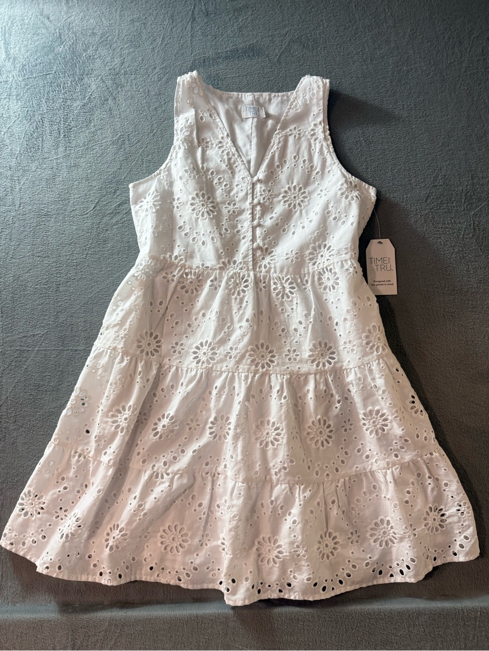 Time and Tru - White Eyelet Tiered Sundress